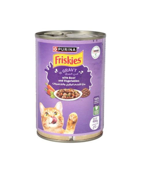 PURINA FRISKIES IN GRAVY BEEF, CHICKEN & VEGETABLES 400GM
