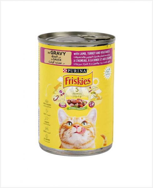 PURINA FRISKIES IN GRAVY LAMB, TURKEY & VEGETABLES 400GM