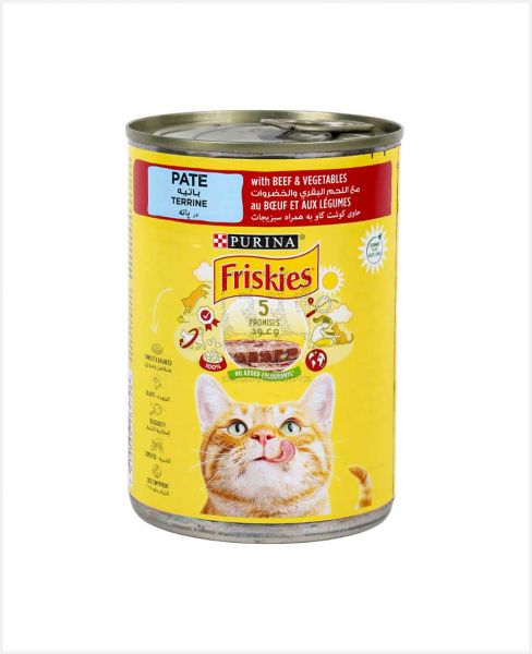 PURINA FRISKIES PATE WITH BEEF, LIVER & VEGETABLES 400GM