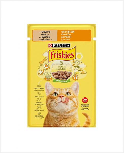 PURINA FRISKIES 5 PROMISES WITH CHICKEN IN GRAVY 85GM