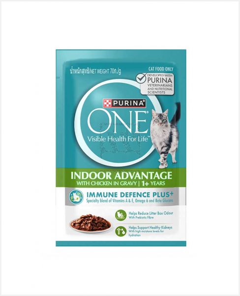 PURINA ONE INDOOR ADVANTAGE WITH CHICKEN IN GRAVY 70GM