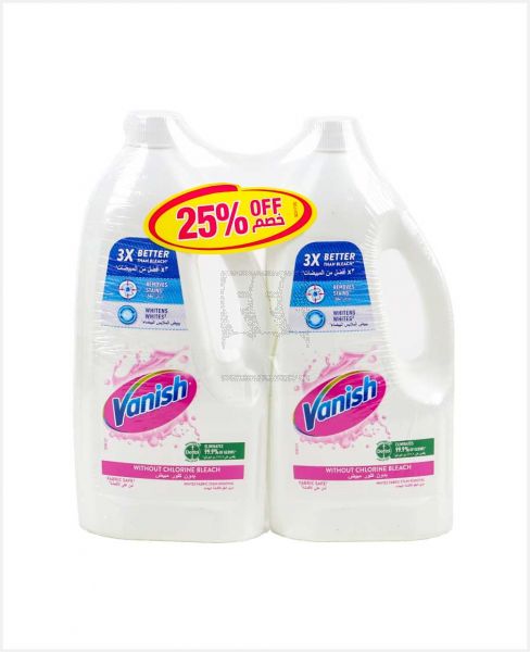 VANISH LIQUID WHITE FABRIC STAIN REMOVER 2X1LTR @25%OFF