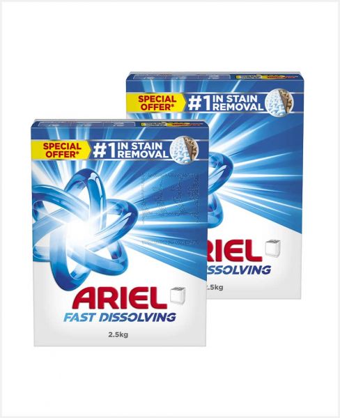 ARIEL FAST DISSOLVING DETERGENT POWDER 2X2.5KG