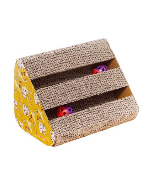 DELIGHT CAT SCRATCH BOARD WITH BALL 28X18X24CM