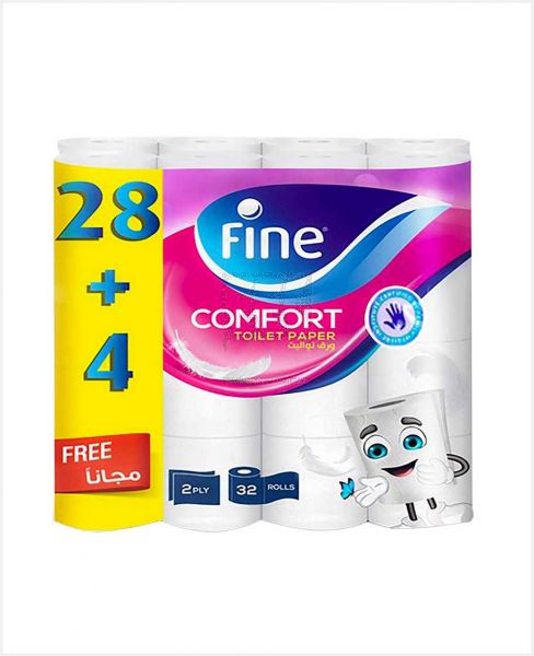 FINE COMFORT TOILET PAPER 2PLY 180SHEETS 28+4FREE