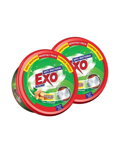 EXO ROUND ANTI-BACTERIAL GINGER TWIST DISHWASH BAR 2X500GM