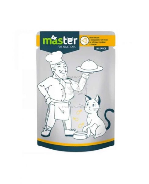 MASTER FOR ADULT CATS FOOD WITH CHICKEN IN SAUCE 80GM