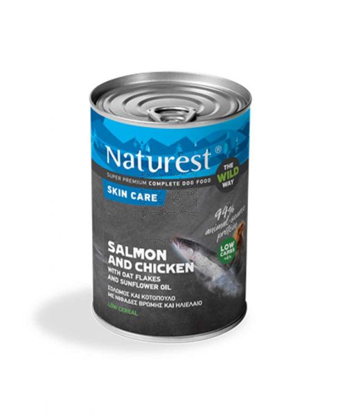 NATUREST SALMON AND CHICKEN WITH OAT FLAKES SKIN CARE COMPLETE DOG FOOD 400GM