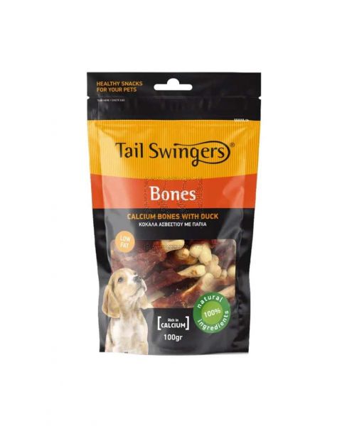 TAIL SWINGERS CALCIUM BONES WITH DUCK FOR DOG 100GM