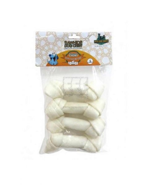 PETS LOVE EARTH RAWHIDE CHEW BONES MEDIUM FOR DOG 4PCS