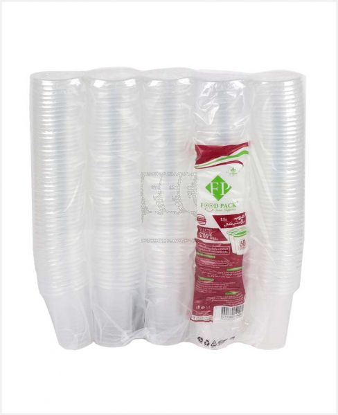 FOOD PACK  PLASTIC CUPS CLEAR 6.5OZ 50PCSX5PACKETS