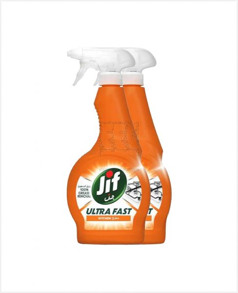 JIF ULTRA FAST BATHROOM CLEANER SPRAY 500ML+KITCHEN CLEANER 500ML