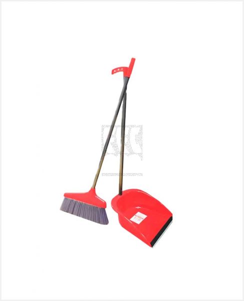 AAI LONG HANDLE DUST PAN WITH BROOM