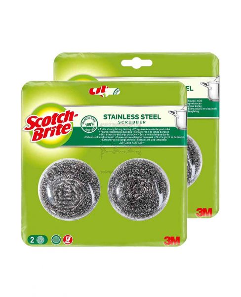 SCOTCH-BRITE 2 STAINLESS STEEL SPIRALS BLISTER + 1BLISTER