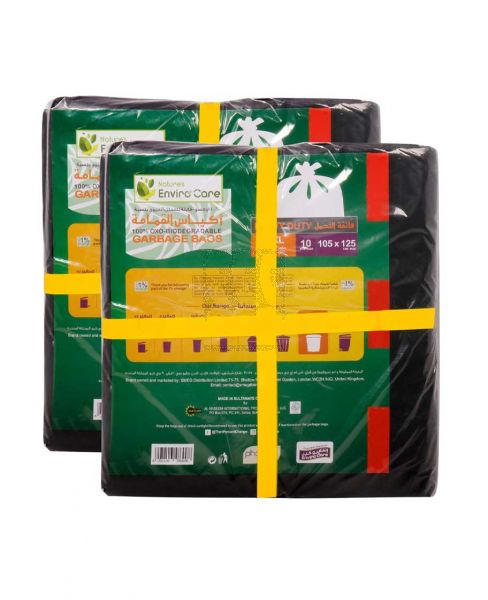 NATURE'S ENVIRO GUARD OXO-BIODEGRADABLE GARBAGE BAGS 67GAL 105X125CM 10PCS TWIN PACK