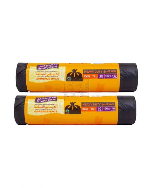 NATURE'S ENVIRO GUARD OXO-BIODEGRADABLE GARBAGE BAGS 79GAL 120X140CM 10PCS TWIN PACK