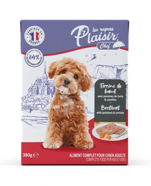 PLAISIR CHEF DOG BEEF LOAF WITH POTATOES & CARROTS 380GM