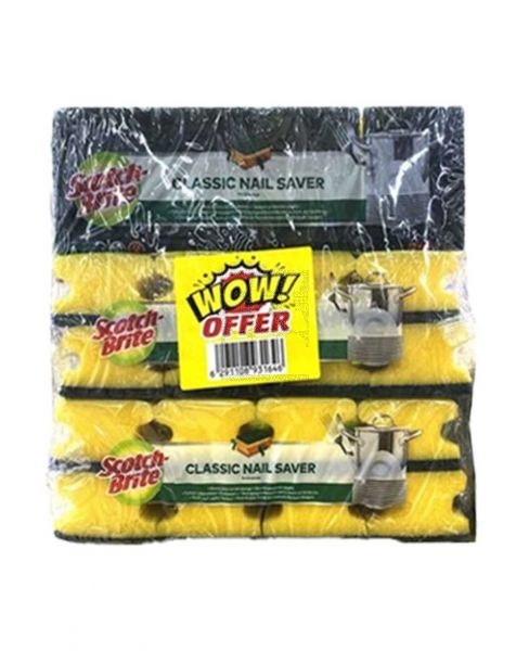 SCOTCH-BRITE GREEN CLASSIC NAIL SAVER SPONGE 24PCS