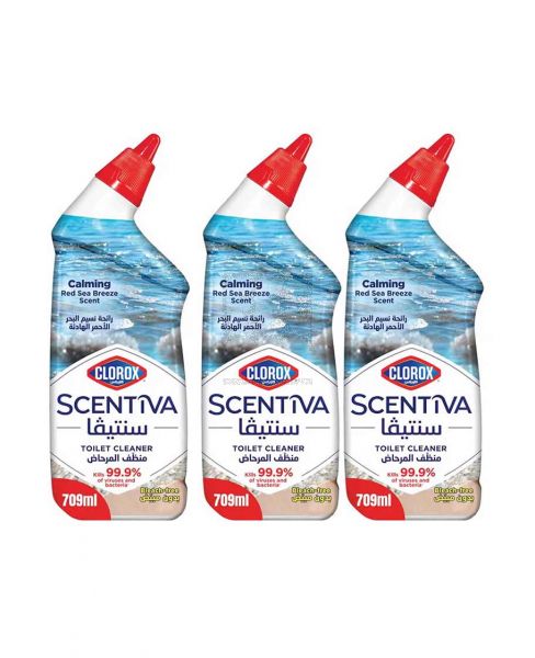 CLOROX SCENTIVA CALMING RED SEA BREEZE TOILET CLEANER 709ML 2+1FREE