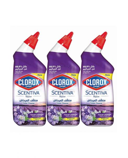 CLOROX SCENTIVA TUSCAN LAVENDER TOILET CLEANER 709ML 2+1FREE