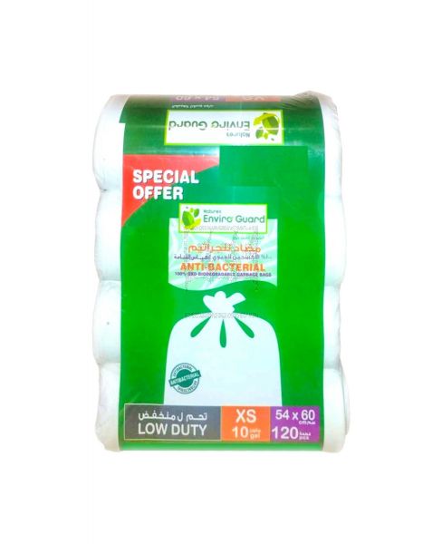 NATURE'S ENVIRO GUARD OXO-BIODEGRADABLE WHITE GARBAGE BAGS 10GAL 54X60CM 4PKT X30PCS