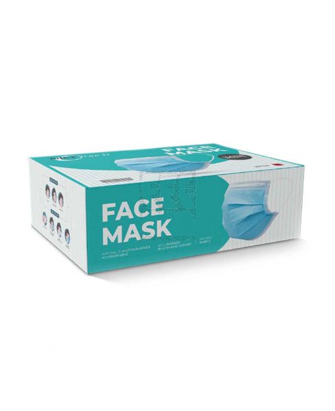NICE TOUCH DISPOSABLE FACE MASK BLUE 3PLY 50PCS
