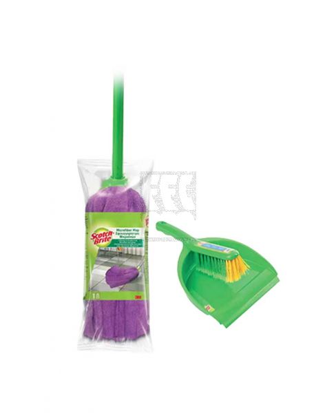 SCOTCH-BRITE COTTON STRING MOP + DUST PAN WITH BRUSH