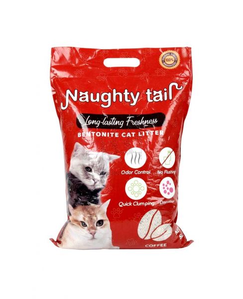 NAUGHTY TAIL BENTONITE CAT LITTER COFFEE 5LTR