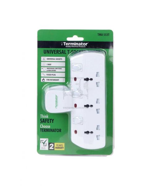 TERMINATOR UNIVERSAL T-SOCKET ADAPTOR 3W TMA 553T