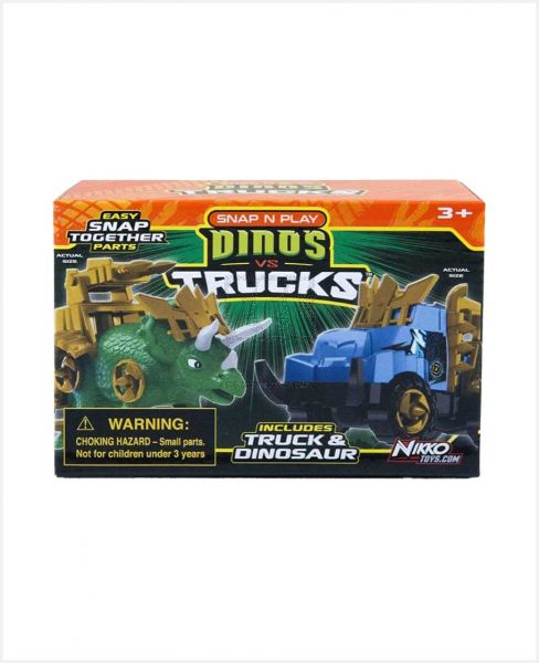 NIKKO SNAP 'N PLAY DINOS VS. TRUCKS 6PCS ASSORTED