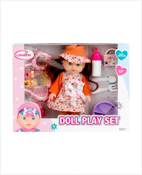 LUNABEBE BODY DOLL SET WITH SOUND 12INCH HX397-1