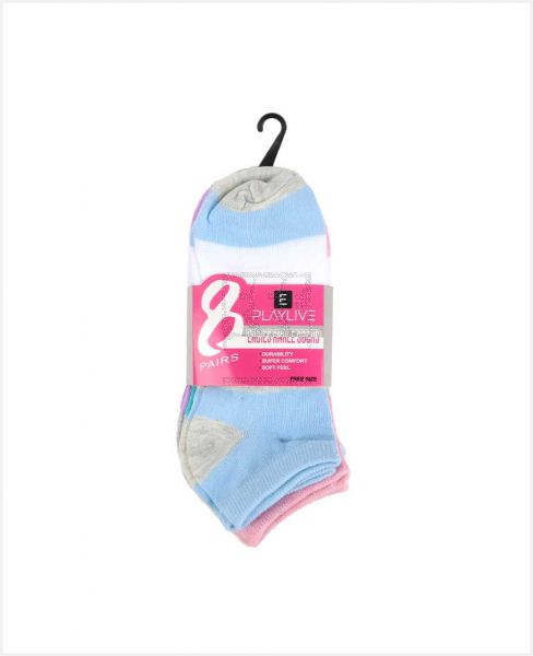 CREATIVE LADIES ANKLE SOCKS ASSTD FS SET 8PCS LMX-8