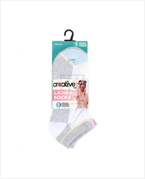 CREATIVE LADIES TERRY COTTON SOCKS SET 3PCS CLH102