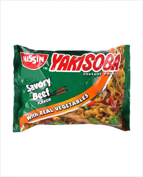 NISSIN'S YAKISOBA SAVOURY BEEF INSTANT NOODLES 59GM