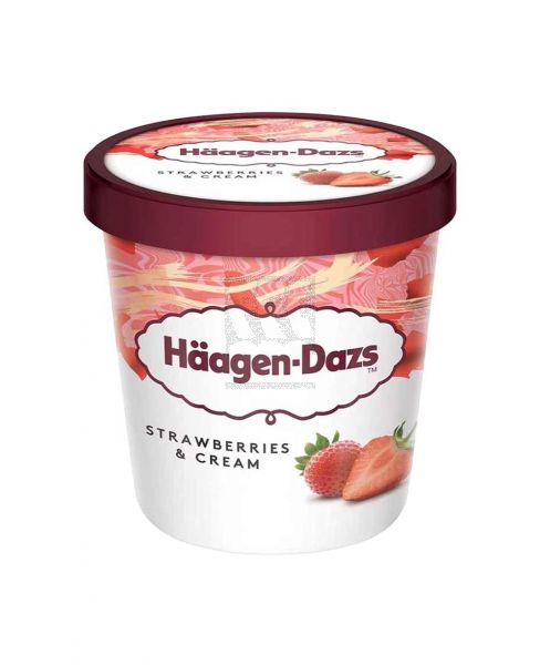 HAAGEN-DAZS STRAWBERRY ICECREAM PINT CUP 460ML