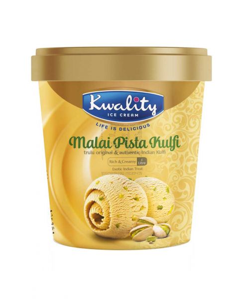 KWALITY MALAI PISTA KULFI ICE CREAM 1LTR