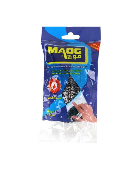 MAOG STAINLESS STEEL SCOURER THE POWER TO CLEAN 2PCS