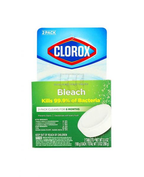CLOROX TOILET BOWL CLEANER GREEN 2 TABLETS 7OZ (200GM)