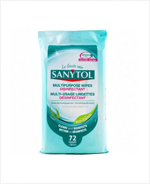 SANYTOL MULTIPURPOSE WIPES DISINFECTANT 48'S