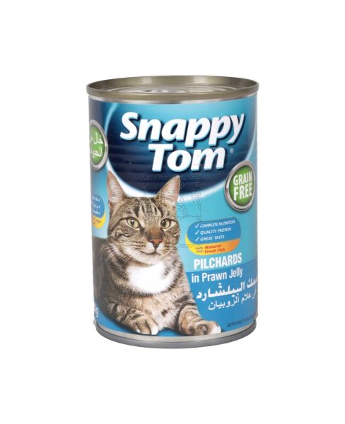 SNAPPY TOM PILCHARDS IN PRAWN JELLY 400GM