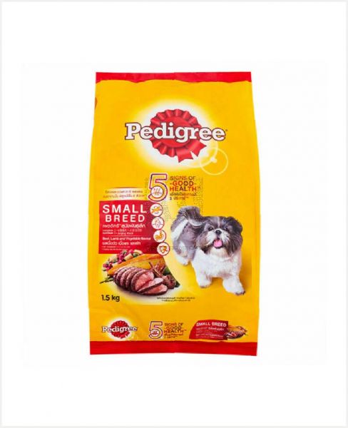 PEDIGREE ADULT TOY & SMALL BREED BEEF LAMB & VEGETABLE 1.5KG