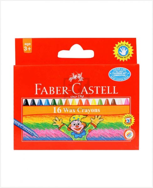 FABER CASTELL 16 WAX CRAYONS #120050