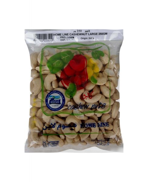 HOME LINE CASHEW NUTS LARGE 250GM
