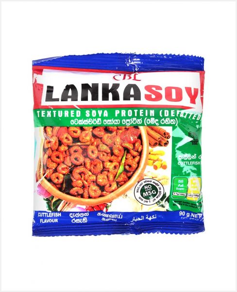 LANKASOY TEXTURED SOYA PROTEIN CUTTLE FISH FLAVOUR 90GM