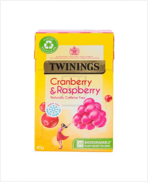 TWINING CRANBERRY AND RASPBERRY TEA BAGS 20PCS 40GM