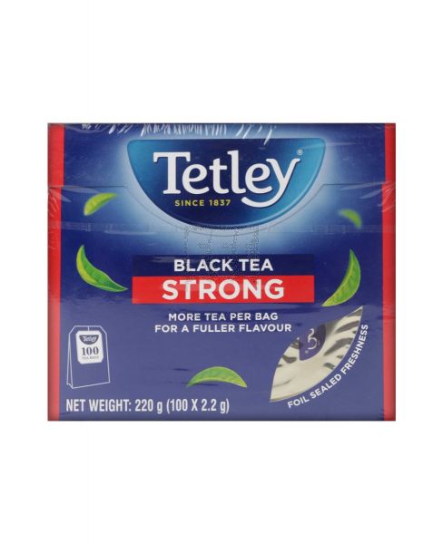 TETLEY DRAWSTRING BLACK TEA STRONG 100'S (220GM)