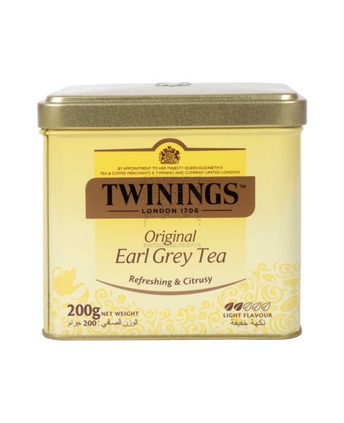 TWININGS EARL GREY BLACK TEA (TIN) 200GM