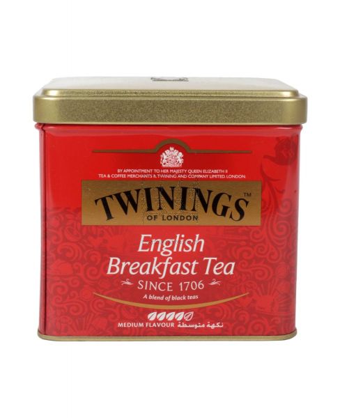 TWININGS ENGLISH BREAKFAST BLACK TEA (TIN) 200GM