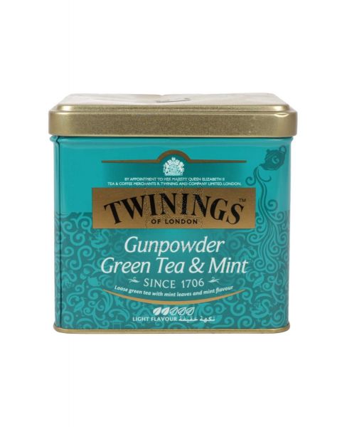 TWININGS GOLD GUNPOWDER GREEN TEA & MINT (TIN) 200GM