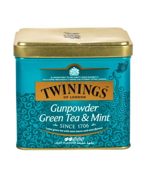 TWININGS GOLD GUNPOWDER GREEN TEA & MINT (TIN) 200GM